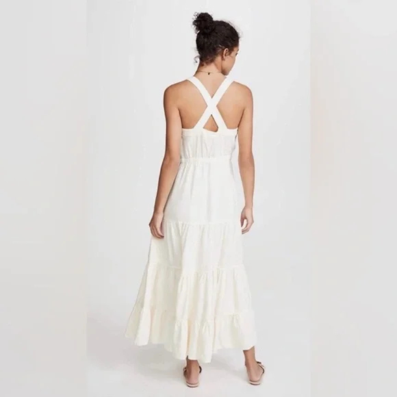 NWT Free people “Catch The Breeze” midi/maxi Dress in ivory, size med (runs big) - Picture 6 of 15